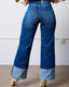 Cuffed Wide Leg Denim